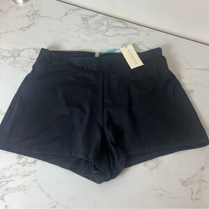 NWT Sea Level Australia High Waisted Tummy Control Swim Shorts - Black Size 6
